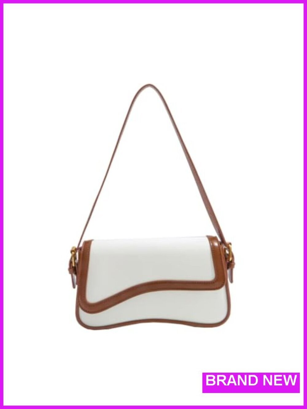 PU Leather Tote Bag with 2 Removable Straps and Zipper Closure